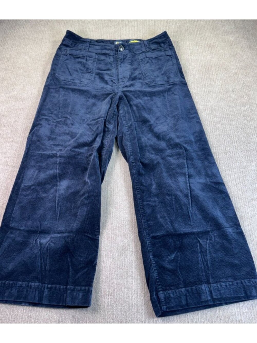 Maeve By Anthropologie Women 16 Navy Corduroy Wide-Leg Pants Collette Crop